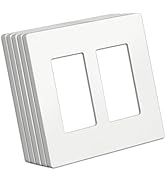 BESTTEN 5 Pack USWP4 Matte White Series Screwless Wall Plate, 2-Gang Decor Outlet Cover, H4.69” x...