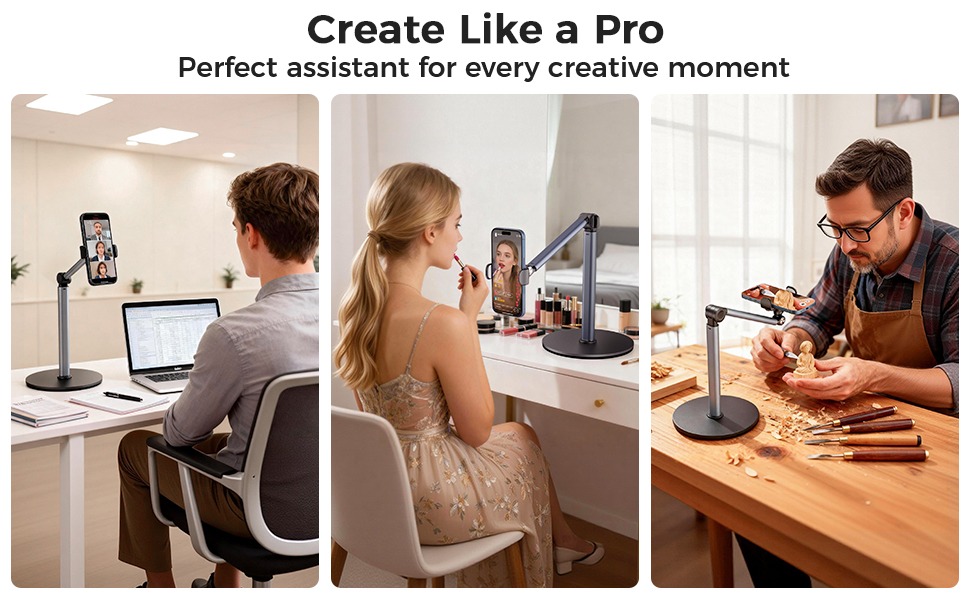 overhead phone mount overhead tripod for iphone phone stand for recording phone stand desk tripod