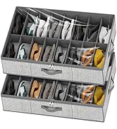 32 Pairs Shoe Organizer Under Bed, Underbed Shoe Storage Boxes Bins, Organizador De Zapatos, Extr...