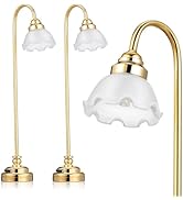 TOYANDONA 2pcs Miniature Dollhouse Lamp, 1 12 Scale Dollhouse Floor Lamp LED Miniature Dollhouse ...