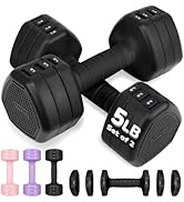 10LBS/20LBS/30LBS Dumbbells Adjustable Dumbbell Set of 2, Hand Weights for Women Men Free Weight ...
