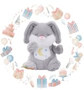 Emoin Breathing Stuffed Animal, Soothing Breathing Bunny Plush Sleep Buddy Soothe Snuggle Bunny B...