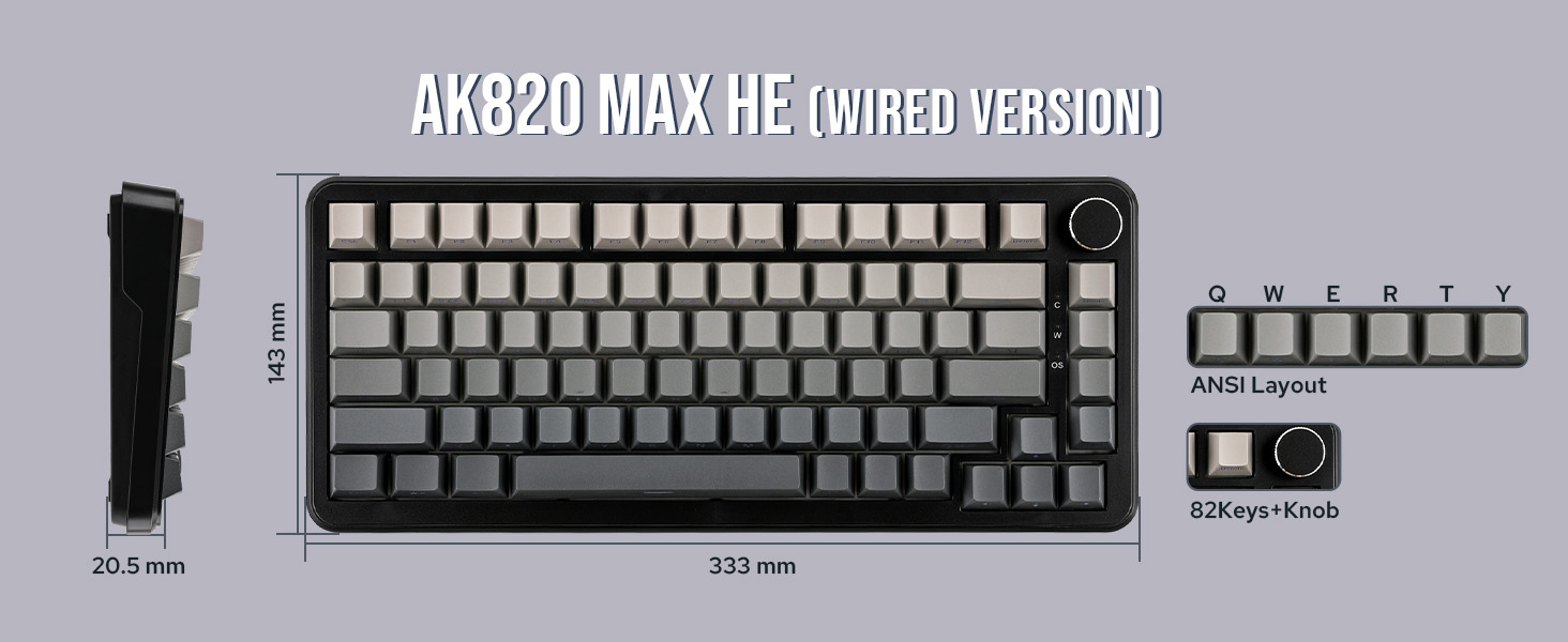 AK820 MAX HE Wired Gradient Grey
