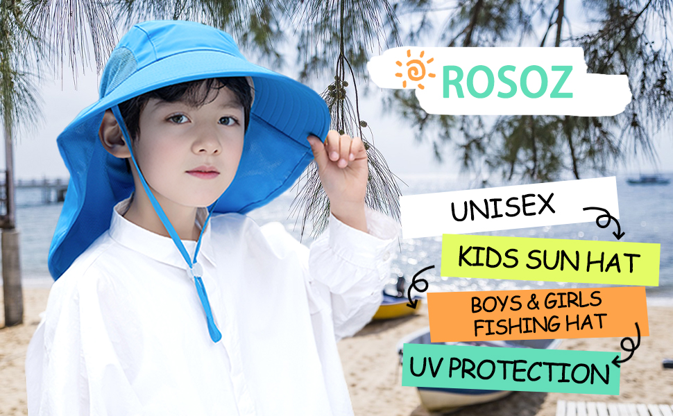unisex kids sun hat boys girls fishing hat uv protection