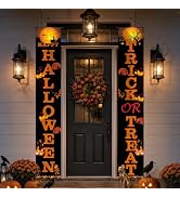 Oeyliz Halloween Decorations Happy Halloween Porch Trick or Treat Banner | Halloween Party Decora...