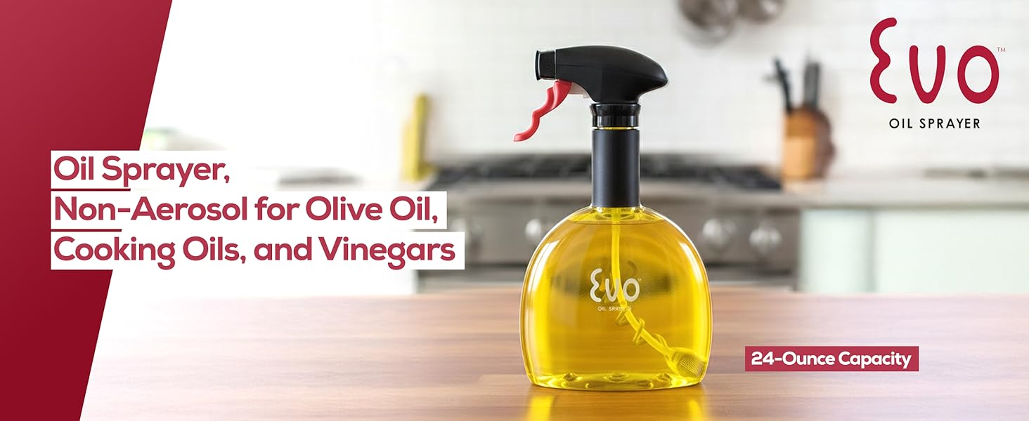 Evo Original Oil Sprayer, Non-Aerosol for Olive Oil, Cooking Oils, and Vinegars
