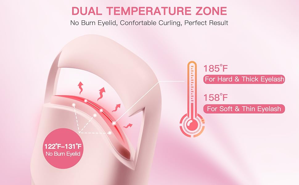 gentle heated lash curler with dual temperature zone aviod harmful when curling
