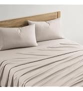 Brookstone Queen Sheet Set - 4-Piece Cooling Comfort Bed Sheets - Beige