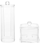 FOMIYES Cosmetics Storage Organizer 2pcs Cotton Pads Holder Organizer Acrylic Makeup Cotton Round...