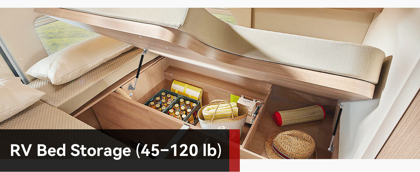 gas struts used for RV Bed Storage (45-120 Ib)