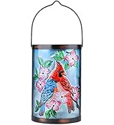 Hanging Solar Lantern Outdoor Bluebird Waterproof LED Cardinal Light Decorative Tabletop Lamp for...