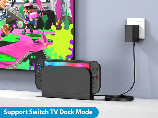 Switch 2 Charger - 60W AC Adapter for Nitendo 2(2025) with 6.6FT Long Cable, Support 4K TV Dock