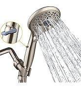 SunCleanse Shower Head, 7 Settings Hand held Shower with ON/OFF Pause Switch, Brushed Nickel High...