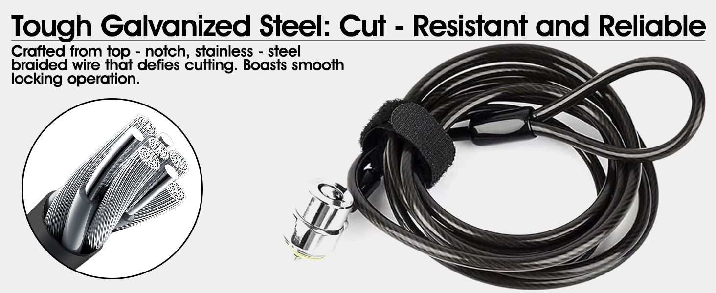 cable locks with combination cable locks with keys cord locks security cable with loops anti theft