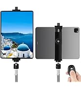 EszkozTA iPad Tripod Mount Adapter with Ball Head, Universal 360 Rotatable Tablet Clamp Holder wi...
