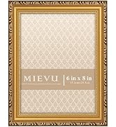 MIEVU 6×8 Picture Frame Gold - Picture Frames for Wall Hanging And Tabletop Display, Ornate Photo...