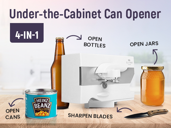 Electric Can Opener - 4 in 1 white 1m