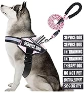 Service Dog Vest Harness and Leash Set, Animire in Training Dog Harness with 8 Dog Patches, Refle...