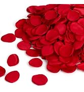SITUMEIZI 400PCS Fake Red Rose Petals Artificial Silk Flower Red Petals for Romantic Night for He...