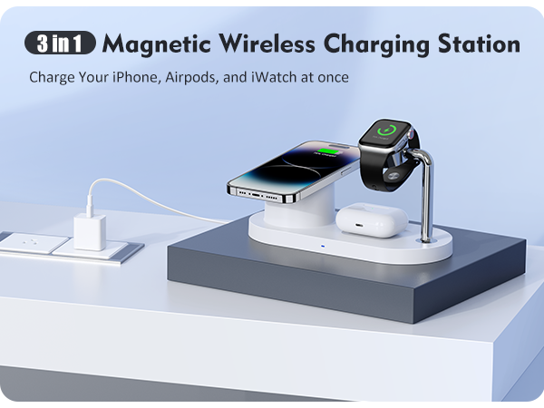  3 in 1 Magnetic Wireless Charging Station
