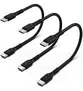 1ft USB C to C Cable Short, 3 Pack USB Type C to Type C Cable Fast Charging Android Charger Cord ...
