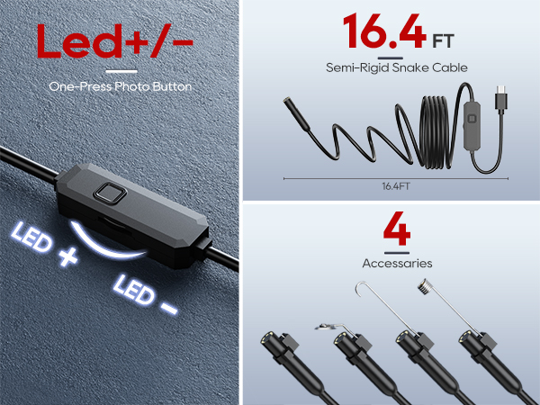 snake camera with light