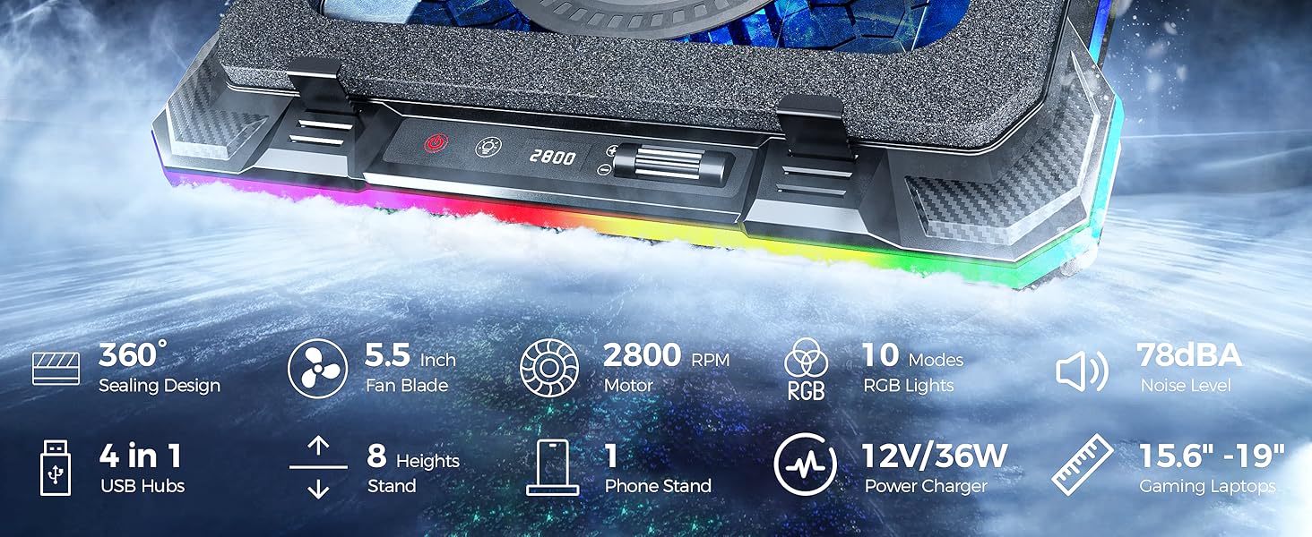 aicheson K1 12V laptop stand with fan