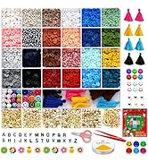 YMSDZHL 6000pcs Christmas Clay Bead for Bracelet Making Kit, 24 Colors Spacer Heishi Beads Flat R...