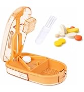 Pill Cutter and Crusher, Tablet Splitter for Small and Tiny Pills, Pill Storage and Built-in Clea...