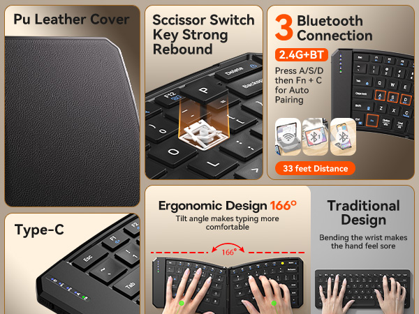 PU Leather Cover Sccissor Switch Key