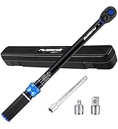 PUIBERS 3/8'' Drive Click Torque Wrench Set 10-110 FT.LB/13.6-149.2 Nm, 72-Tooth Dual-Direction A...