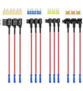 Nilight 12 Pack 12V Car Add-a-Circuit Fuse Tap Standard Mini Micro2 and Low Profile Fuse Taps 4 T...