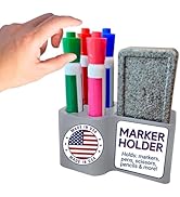 Storage Theory Whiteboard Marker Holder – Sleek White Board Accessories for Dry Erase &amp; Pen Organ...