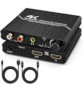 Tendak HDMI Audio Extractor, 4K HDMI to Optical SPDIF + 3.5mm Stereo + RCA L/R Audio Adapter Conv...