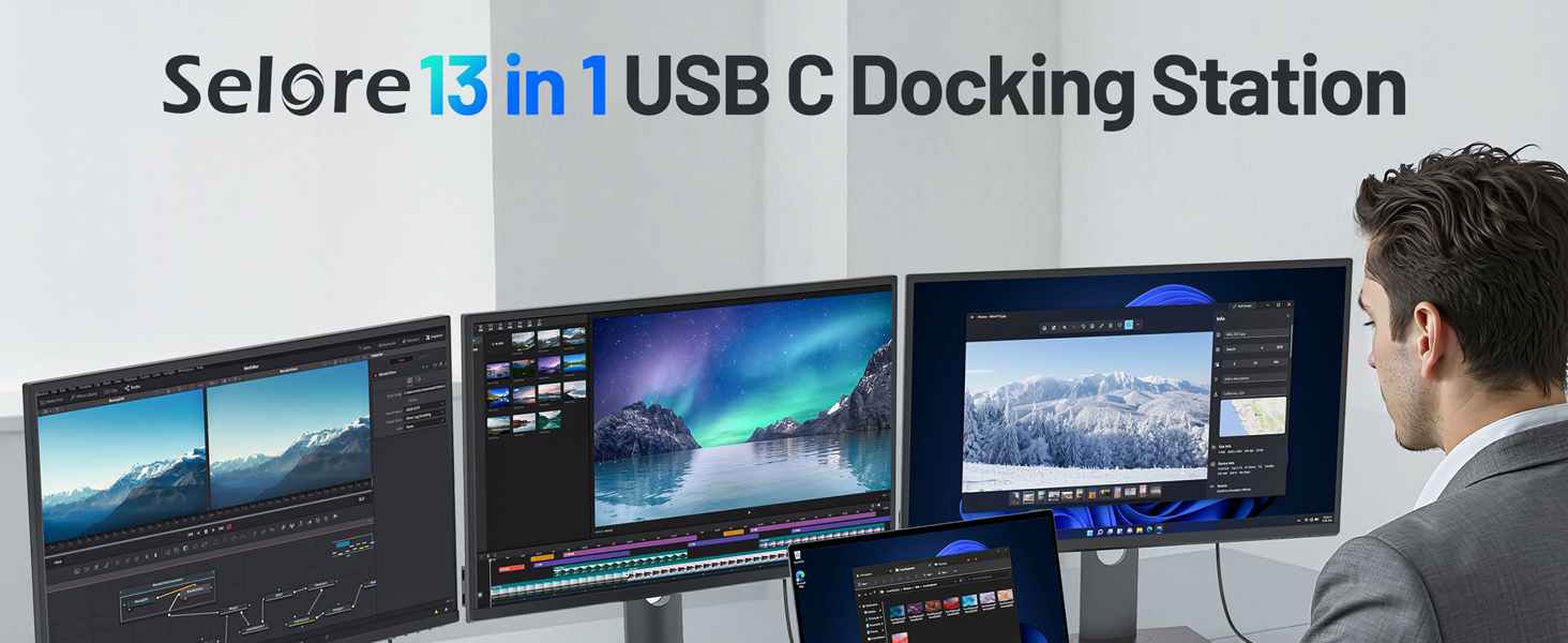 Laptop Docking Station Triple Monitor