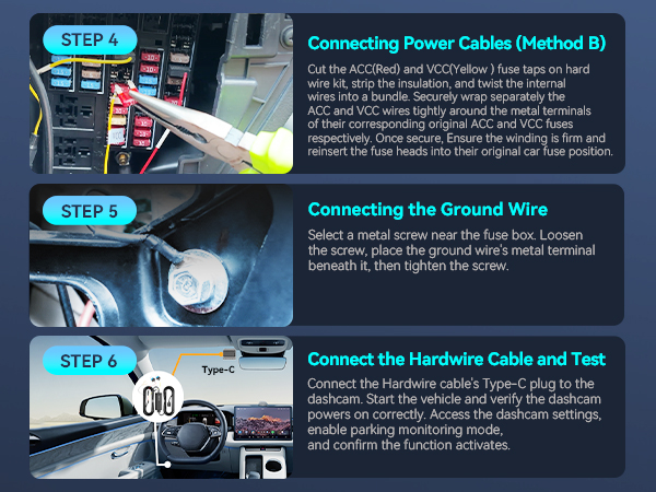 ddpai dash cam hardwire kit installation