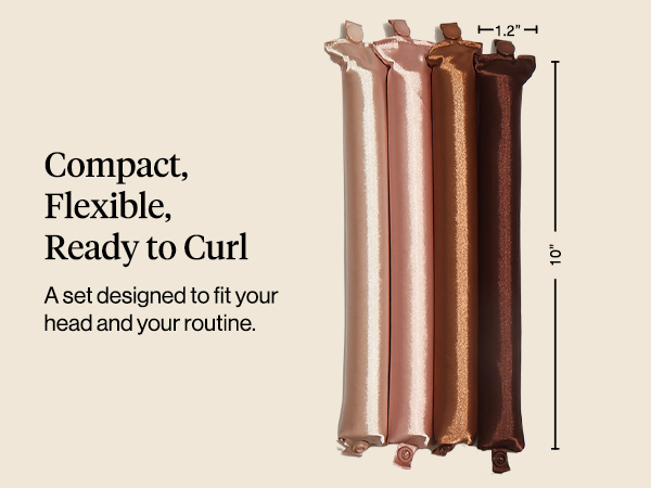 Kitsch Satin Hair Curlers, Heatless Curling Rod - Jumbo Flexi Rod,
