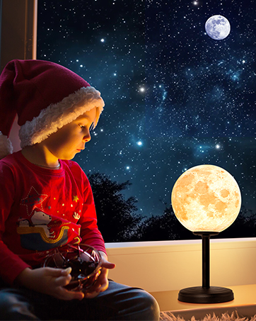 JIMIMORO 3D Moon Lamp Bedside Table Lamp for Bedroom