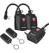 DEWENWILS Outdoor Indoor Wireless Remote Control Outlet with 2 Remotes, 3-Prong Remote Plug Weath...