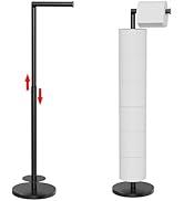 MIROAMZ Toilet Paper Holder Stand 1 pc, Height Adjustable, Reserve Tissue for 6 Spare Rolls, Bath...