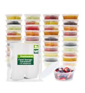 Freshware Food Storage Containers [50 Set] 8 oz Plastic Deli Containers with Lids, Slime, Soup, M...