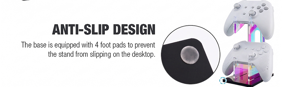 Iridescent Acrylic 2-Tier Universal Game Controller Holder Stand for PS5 Xbox ONE Switch