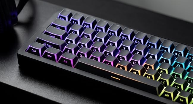 PBT Shine Through Keycaps Manga White, OEM Profile Side Printed Custom Key caps