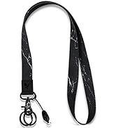 Yiflin Cool Neck Lanyard, Cute Keychain Holder for Women Men, Comfortable Long Strap with 2 Rings