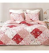 Whale Flotilla Reversible Patchwork Quilts Full Queen Size, Lightweight Boho Printed Bedspreads C...