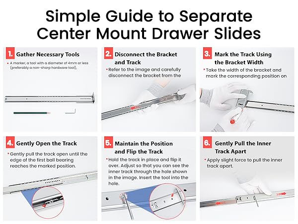 center mount drawer slides