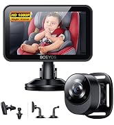 BOEYOS Baby Car Camera,360° Rear Facing Car Baby Monitor with Camera, Wide Clear View,Easily Obse...