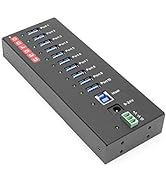 Gearmo USB 3.2 Gen 1 10 Port Industrial Metal Hub w/15KV ESD Protection