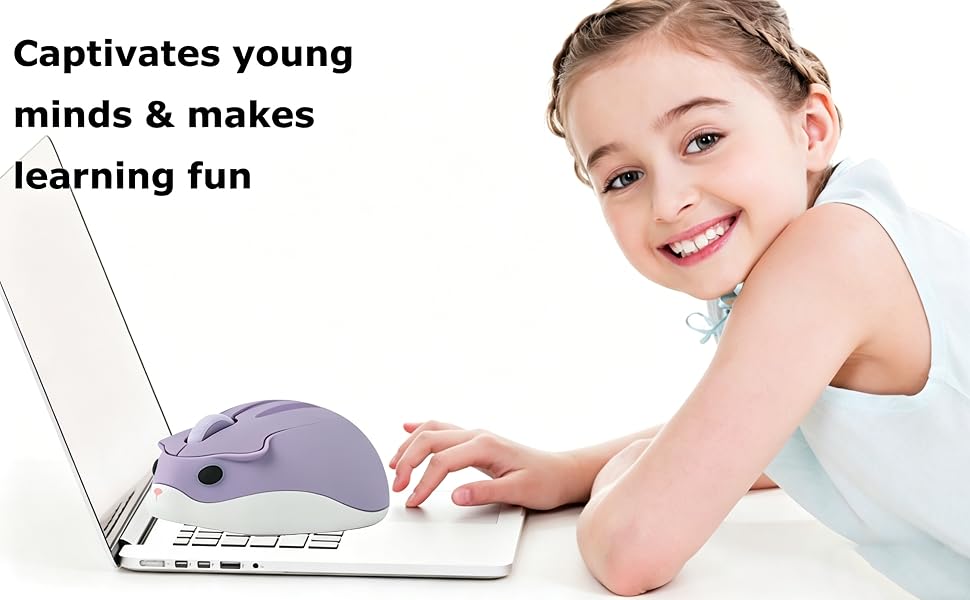 Wireless Mouse Cute Hamster Shape Silent Click Kids Girl Boy Men Women Adults School Office Gift