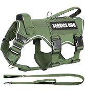 MOOGROU Service Dog in Training Vest and Leash Set with 10 Patches,Heavy Duty Tactical Dog Harnes...